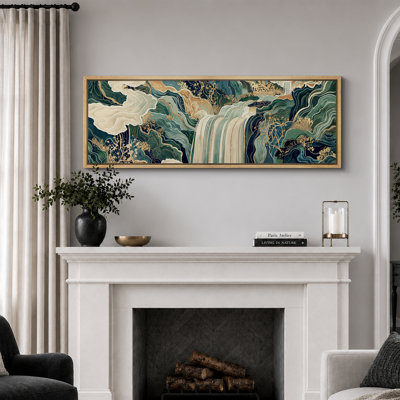 Hokusai Ukiyo-e Japanese Waterfall Living Room Extra Large Pictures Framed Canvas Print Wall Art