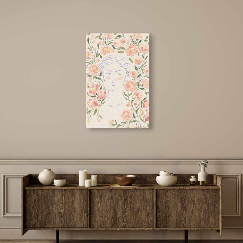 Artemis And Flowers Print by Oliver Gal, 15"H x 10"W, Gallery Wrapped