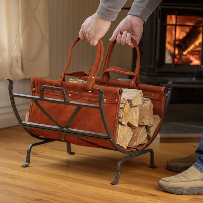 Abianna 9'' W Metal Log Rack