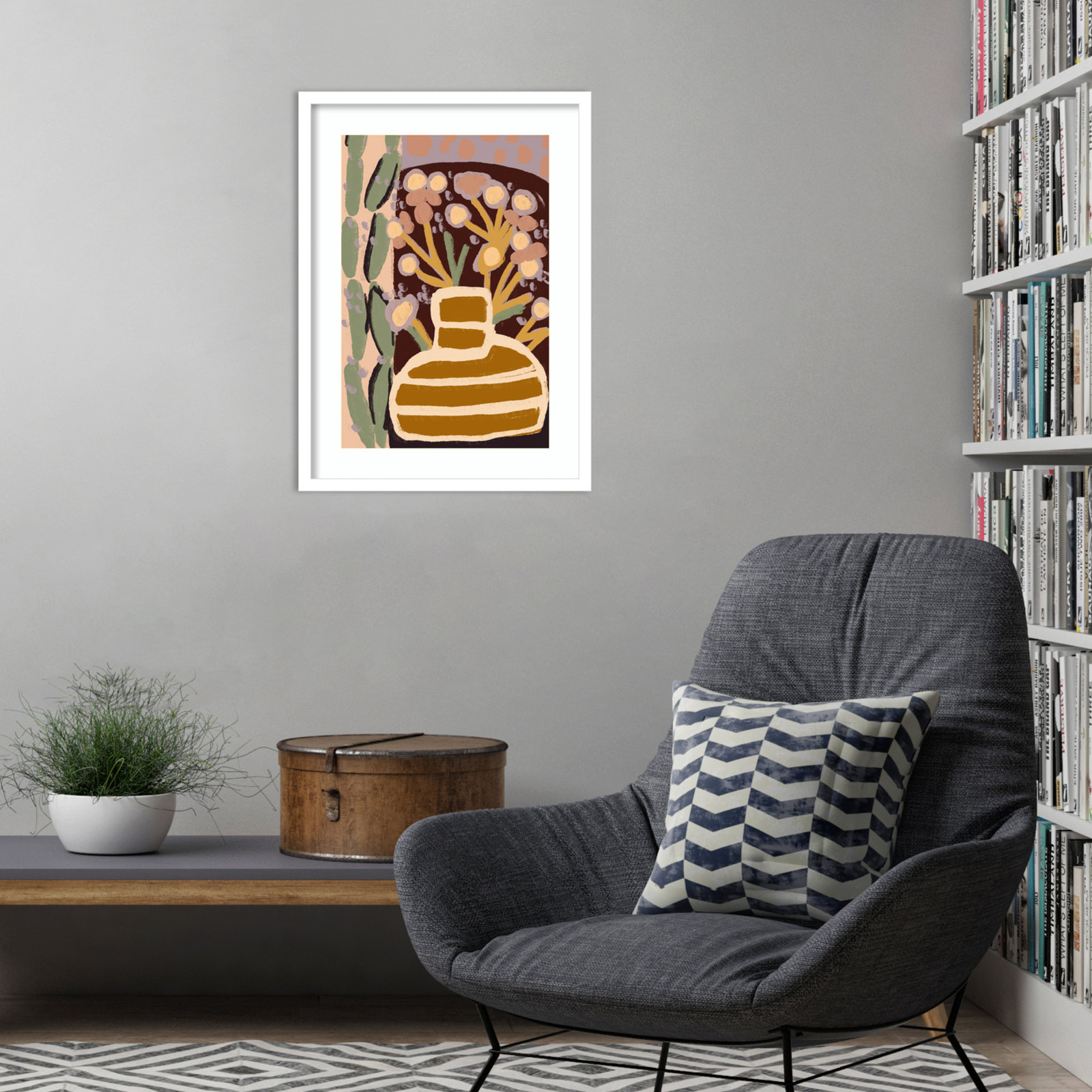 Pastel Impression by Treechild, White Framed, 25" H x 19" W