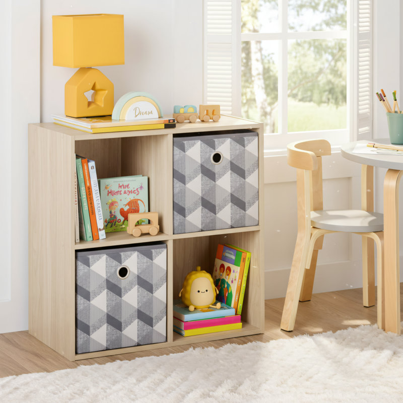 Spring Pine Green, Four-Compartment Storage Rack, Multi-Scene Home Storage Rack, Suitable For Living Room, Study, Bedroom, Simple Floor-Standing Storage Rack With Compartments.