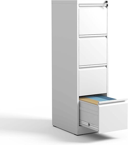Ebern Designs This 4-Drawer Metal Filing Cabinet With Lock Has A Simple ...