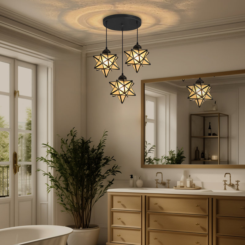 Lustre en verre avec ampoules chaudes, Noir mat, Frosted