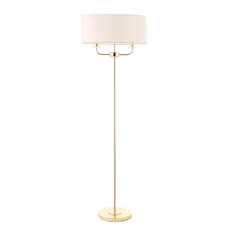 Basilia 157cm Traditional Floor Lamp, Brass