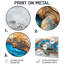 «Turtle On Beach Landscape Collage», reproduction d'art murale en métal-295112125