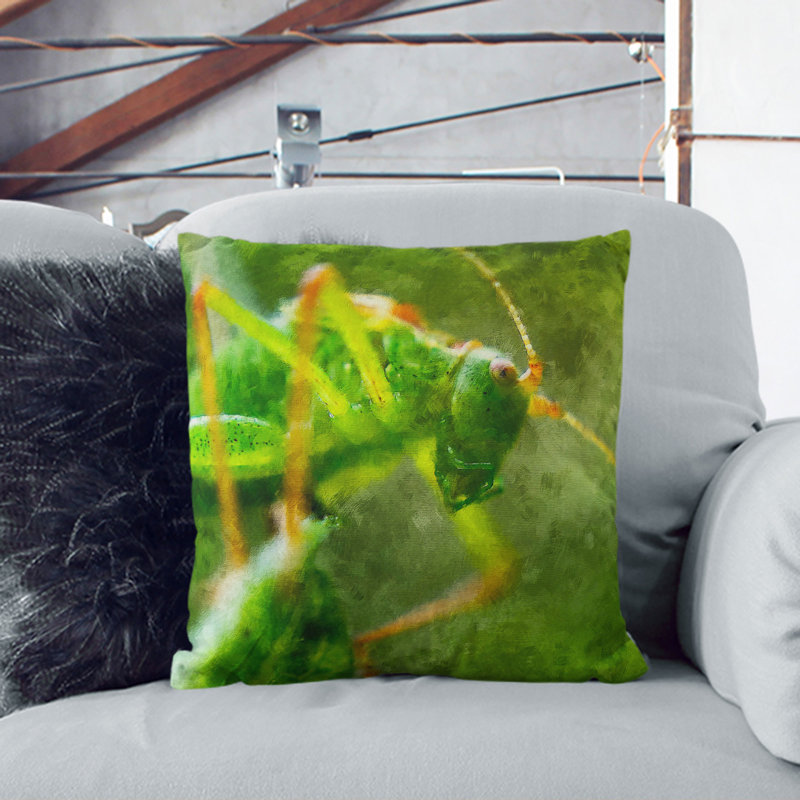 Grasshopper Vol.2 Painting Square Throw Cushion, 55cm H x 55cm W x 20cm D