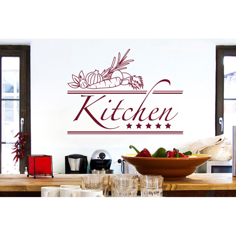 Food & Beverage Non-Wall Damaging Wall Decal, Burgundy, Large