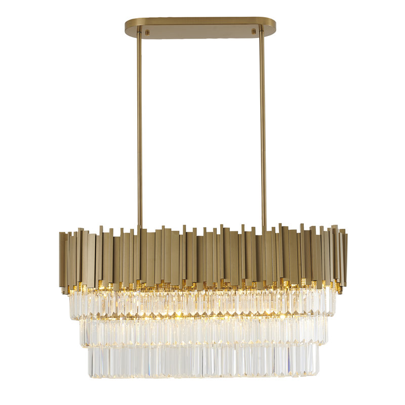 7 - Light Unique / Statement Geometric Chandelier with Crystal Accents