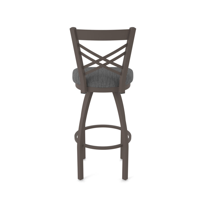 Catalina 36" Swivel Bar Stool, Bronze, Fabric-Graph Coal