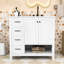 Meuble-lavabo à tiroir avec lavabo en céramique, tablette ouverte et armoire de rangement-598207843