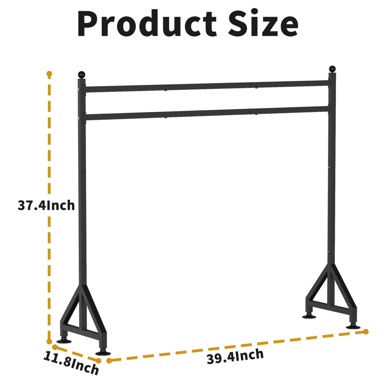 Black Metal Freestanding Christmas Stocking Holder with 8 Hooks