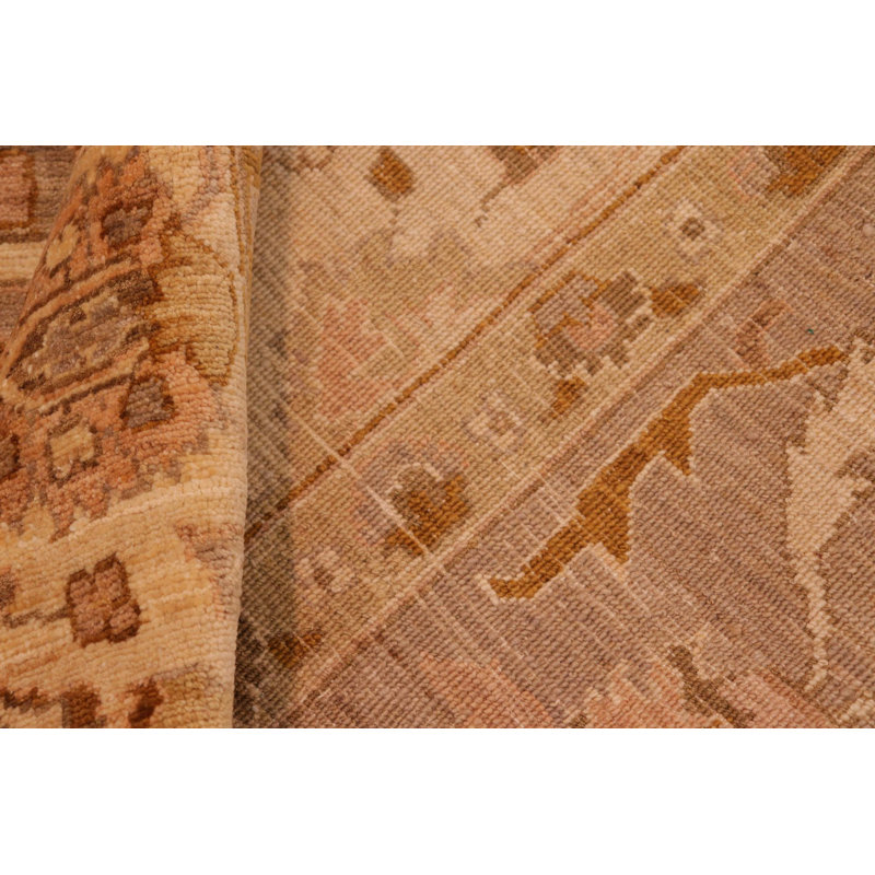 Tapis oriental brun en laine noué à la main 8 pi 3 po x 9 pi 9 po Oriental