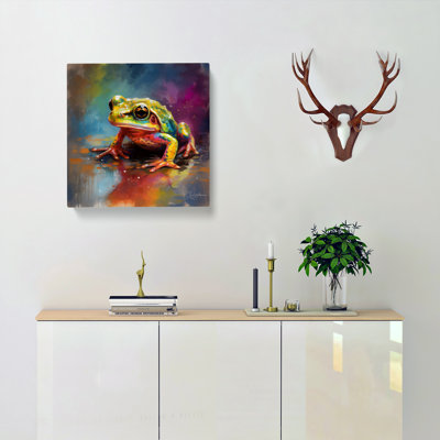 Frog Colour Field Painting - Wrapped Canvas