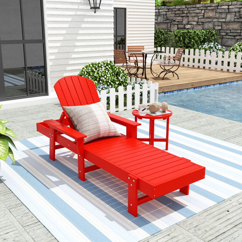 Chaise longue inclinable longue Geoff 77,6 po, Rouge