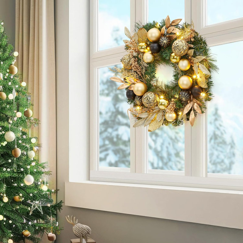 Guirlande lumineuse de Noël à piles, guirlande lumineuse 22 po pour décoration de Noël