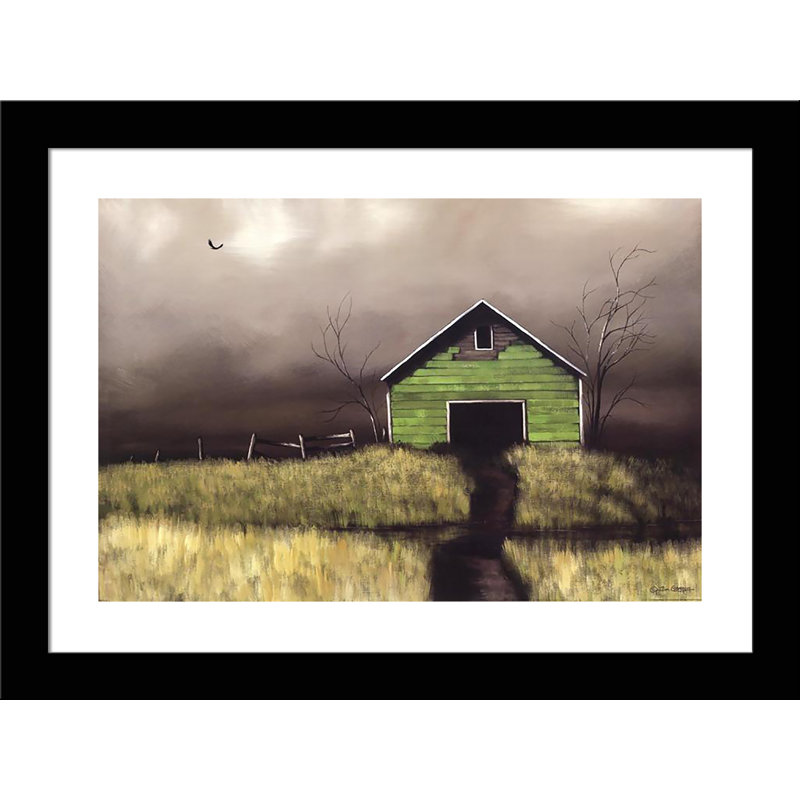 "Storm blowing in" par Jim Gagnon-impression d’art graphique sur papier, H 32 po x l 44 po x P 1,25 po, Papier encadré noir