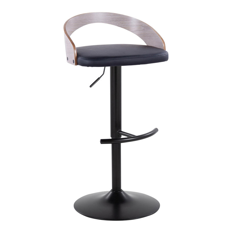 Tabouret de bar réglable et pivotant Grotto, Gris, Noir