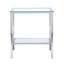 Square End Table, Glass Finish, And Aesthetic Design, Tables Elegant Surface, Shelving Units