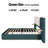 Upholstered Platform Bed with Extended Headboard and Floating Nightstand, Low Profile Bed Frame without Footboard, Green Beige, Queen-1402698545-1402698543