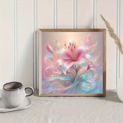 5d Diamond Painting Kits For Adults,pink Flowers Diamond Art Kits For Adults Beginner,diy Full Drill Diamond Dot Gem Art Kits For Adults Beginners,wall Home Decor 12 X 12inch