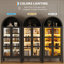 Grand garde-manger arqué de 71 po avec lumières DEL, armoire de rangement de style campagne moderne avec tablettes ouvertes et réglables