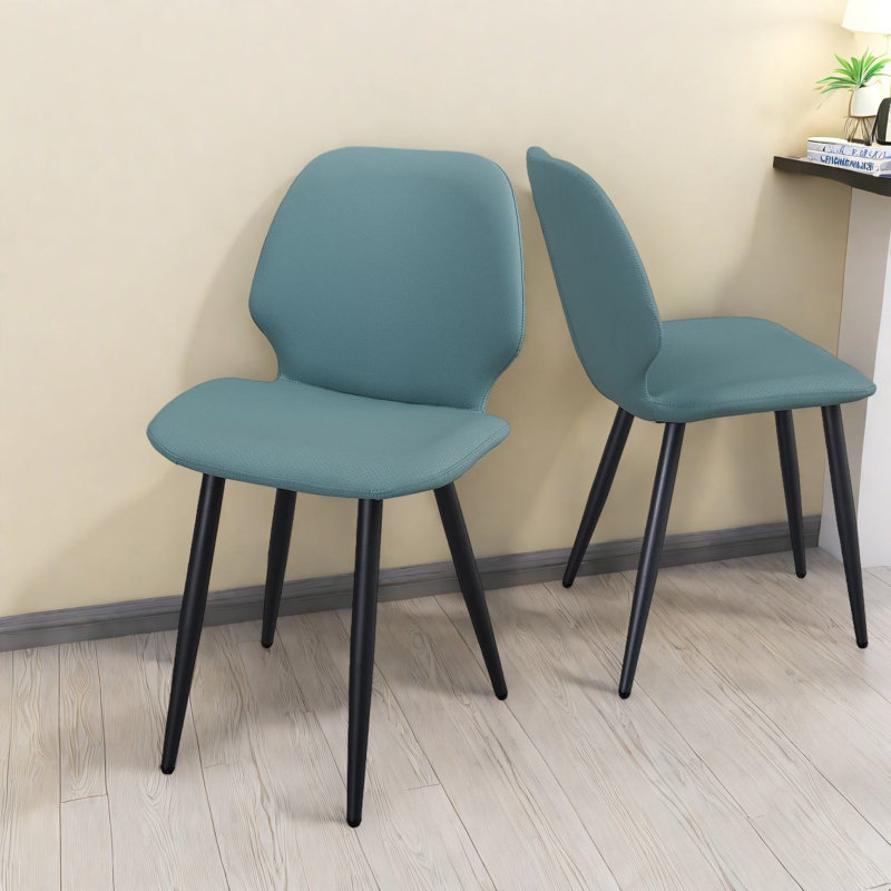 Chaises de salle à manger modernes et vertes, cuir PU, pieds en métal, utilisation polyvalente