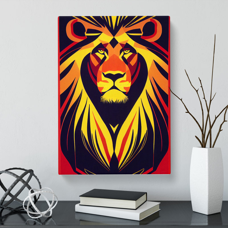 Areonna Striking Lion Vol.1 - Wall Art, 50cm H x 35cm W x 3cm D, Unframed