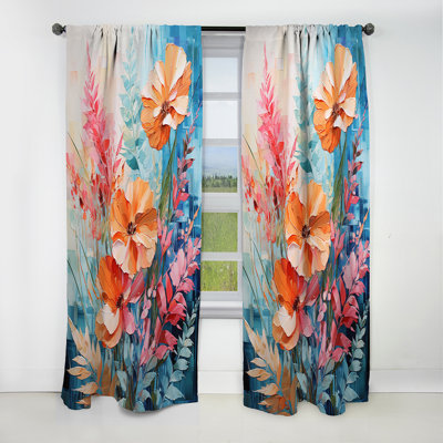 Multicoloured Ferns Collage VII - Ferns Curtain - Blackout Floral Curtain - 1 Panels