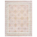 Khotan Hand Knotted Wool Geometric Area Rug in Salmon