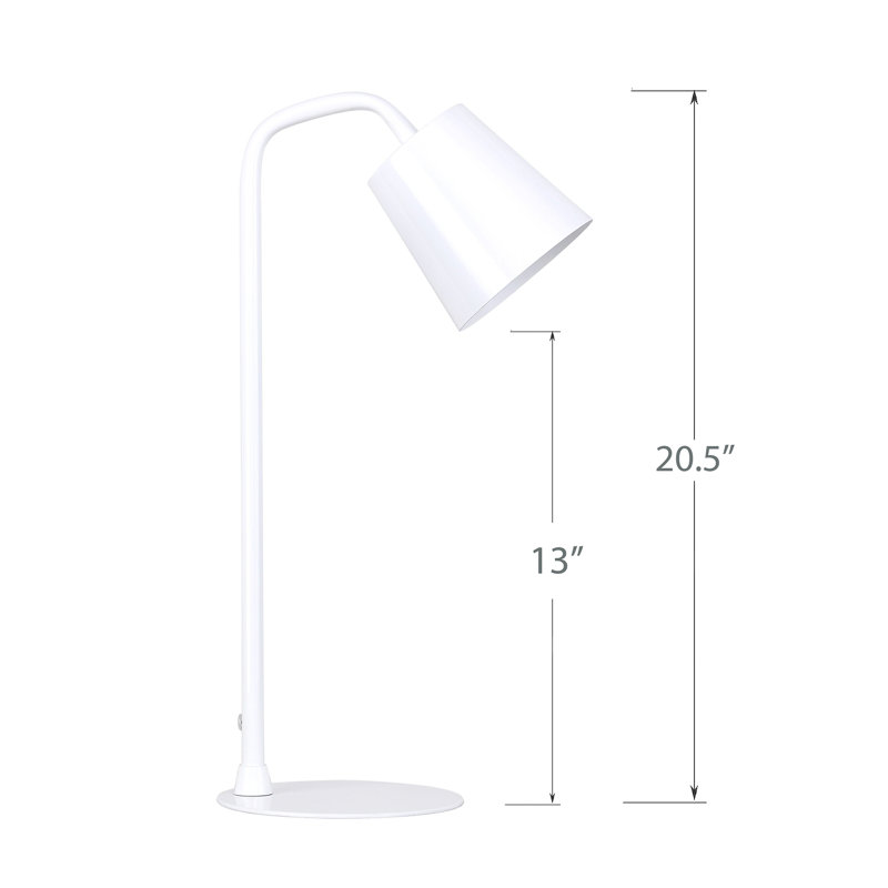 Josue Metal Desk Lamp, Glossy White