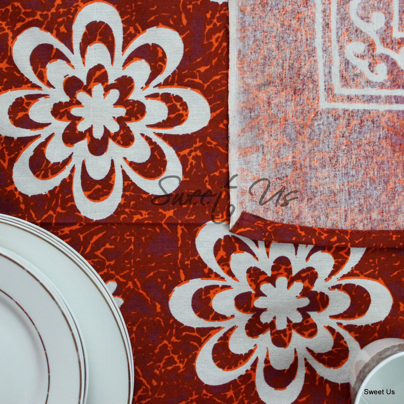 Nappe en coton 70x104, Rouille / orange