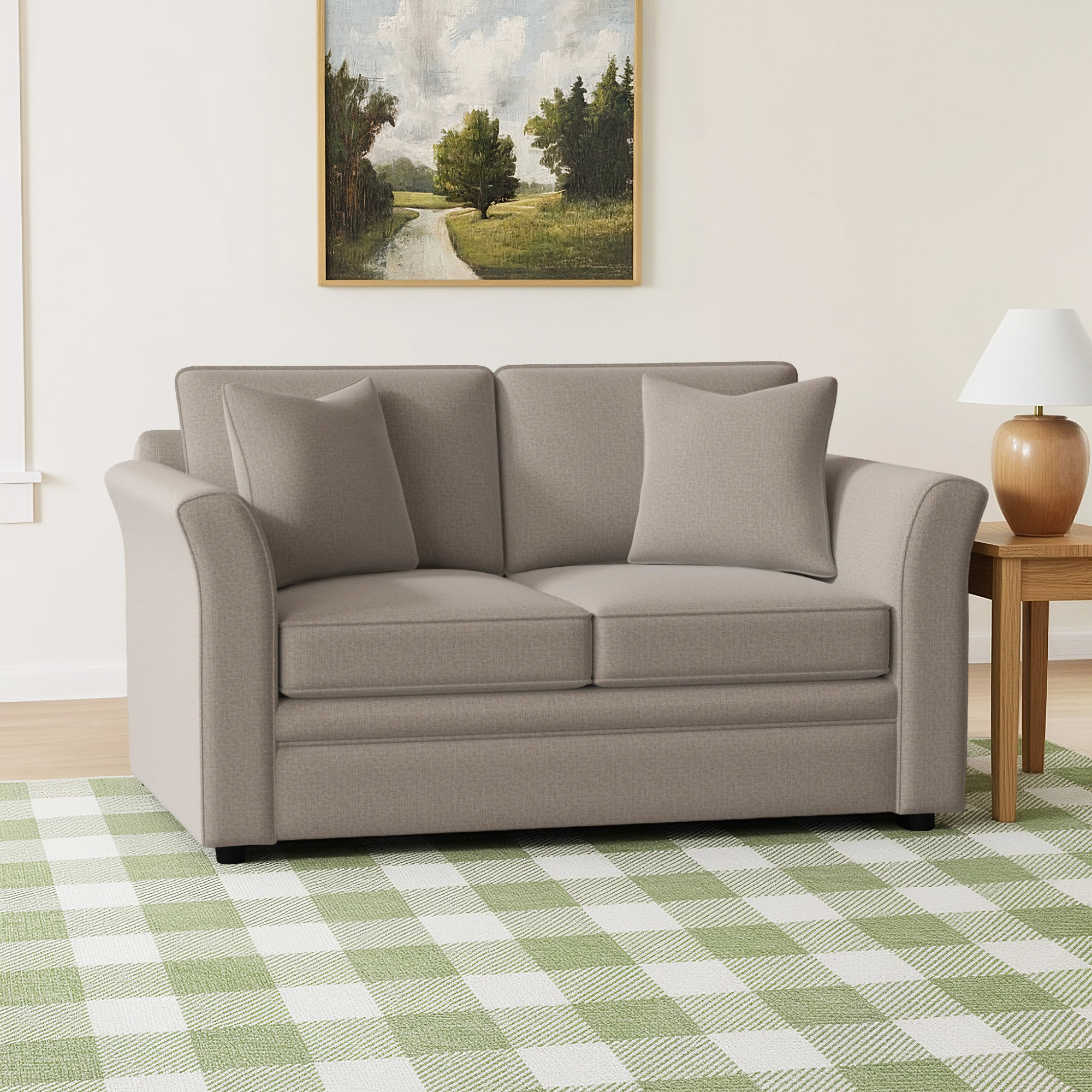 Northfield 62'' Upholstered Loveseat, Beige Performance Fabric; 0851-73