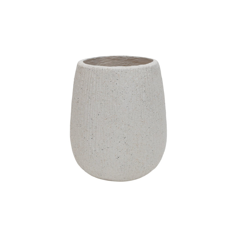 Grande jardinière ronde moderne 13,38 po de diamètre avec trous de drainage, oxyde de magnésium et ciment Sierra
