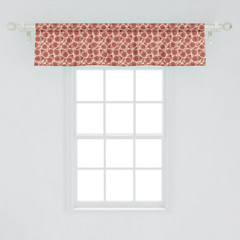 Ensemble de 2 cantonnières Ambesonne Coral Nostalgic Gerbera, L 54 po x L 12 po