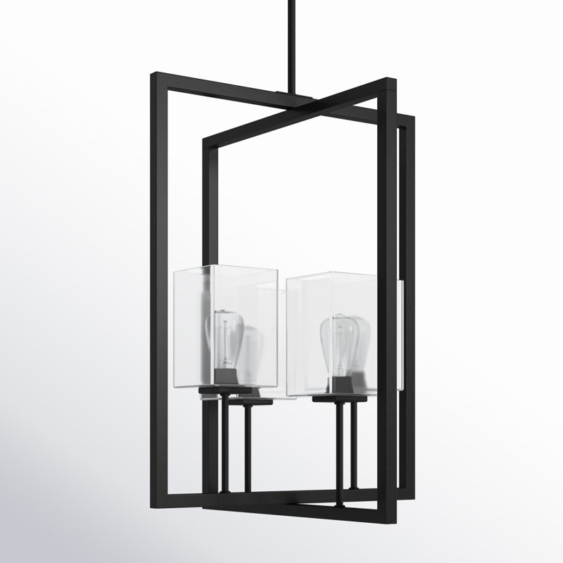 Aya 4 - Light Midnight Black Unique/Statement Pendant, 36.125" H x 27" W x 27" D