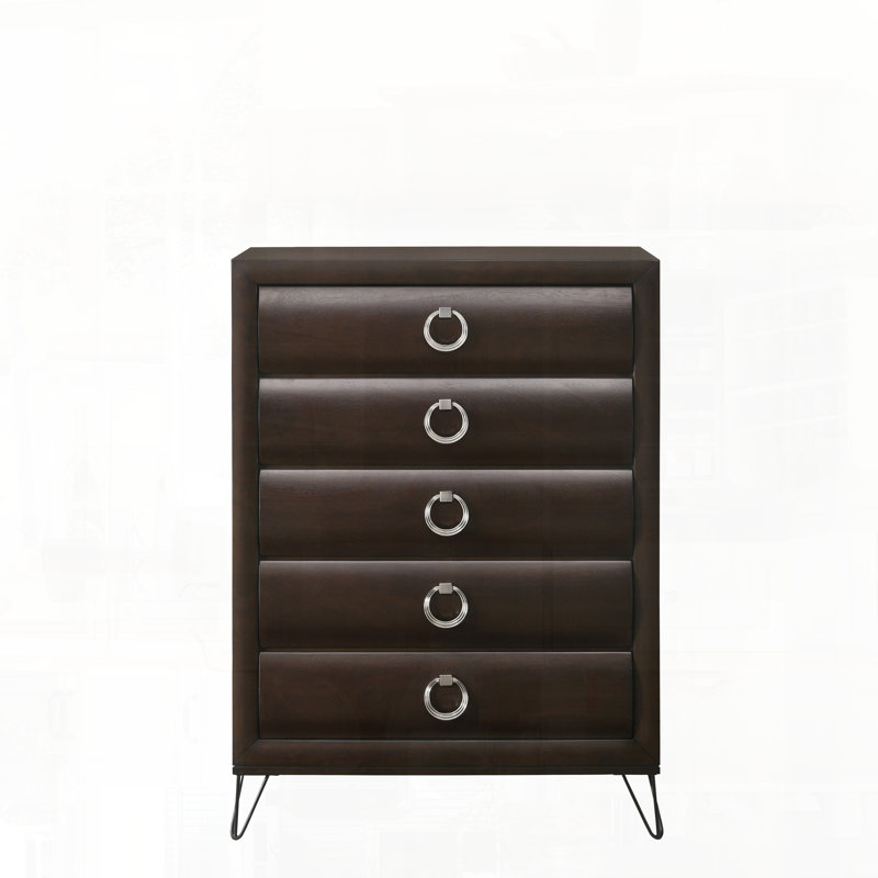 Commode de rangement pour chambre à coucher avec fini merlot foncé