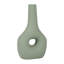Decorative Stoneware Ceramic Vase with Sculptural Donut Shape and Boho Modern Design for Artistic Accent Styling and Contemporary Shelf or Tabletop Display-2024782184