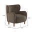 Fauteuil club à oreilles rembourré avec pieds en bois massif, conception moderne pour le confort et la durabilité-542992567