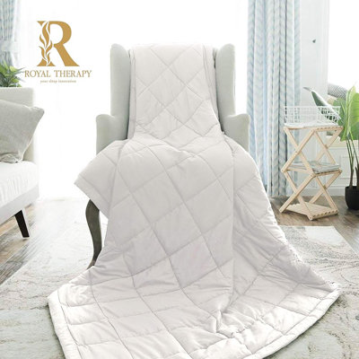 Royal Therapy Weighted Blanket, Heavy Cotton with Premium Glass Beads, Warm and Cozy