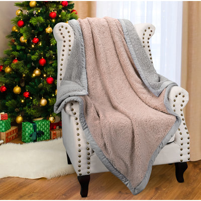 Reversible Sherpa Throw Blanket, Super Soft Fluffy Blanket for Couch 50 x 60 inches