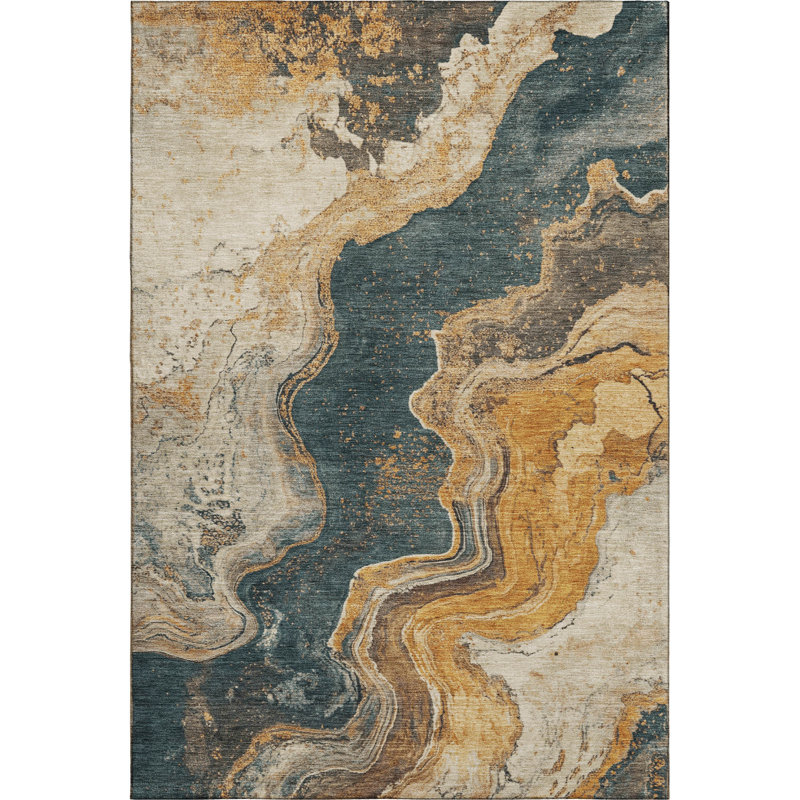 Premium Machine Washable Farolt AMF1907 Abstract Rug, Rectangle 8' x 10'