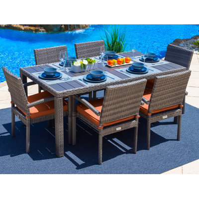 Yussuf Rectangular 6 - Person 69.5" Long Dining Set with Cushions by Latitude Run