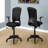 Black Mesh Black Metal Office Chair, Adjustable Height, Swivel, Ergonomic, Armrests, Computer Desk Work, Contemporary Modern