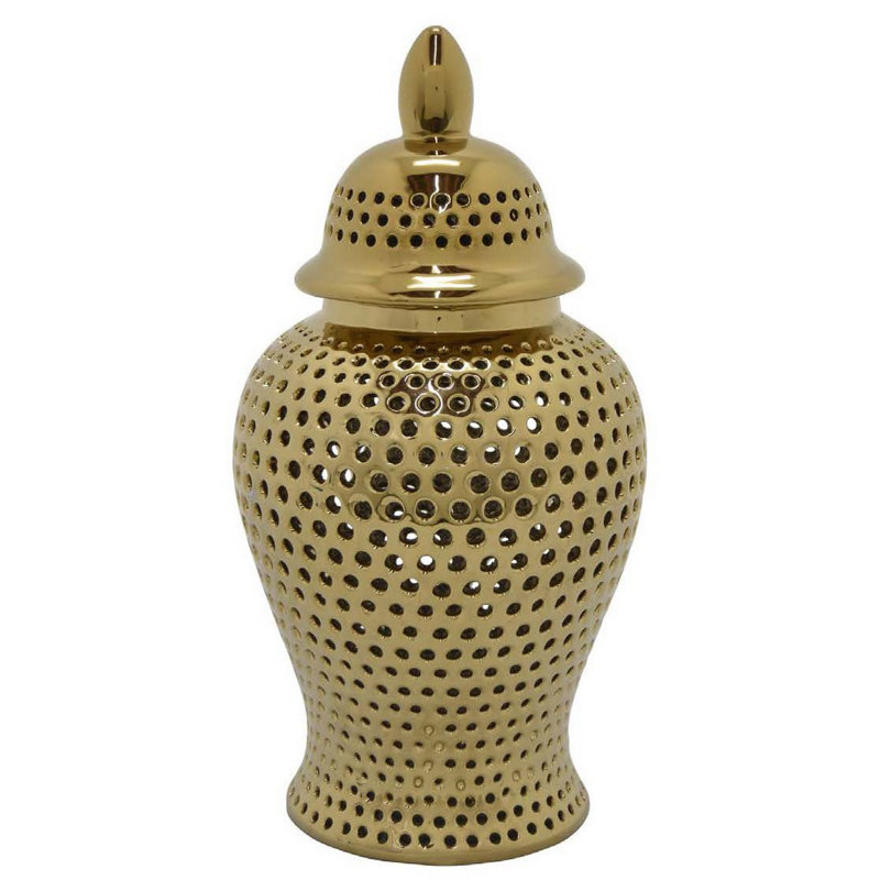 Pot en céramique Charito, H 24,5 po x l 12,25 po x P 12,25 po, Or