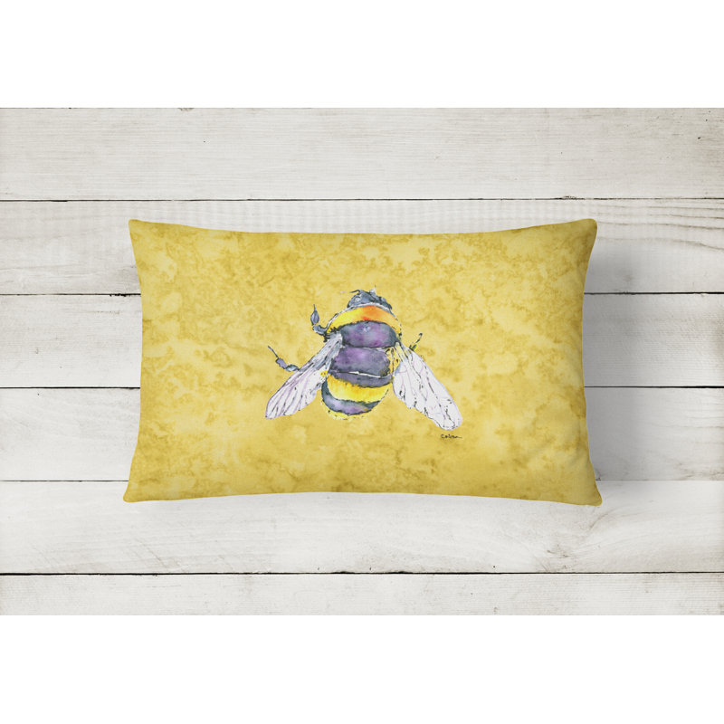 Bee Outdoor Reversible Throw Pillow