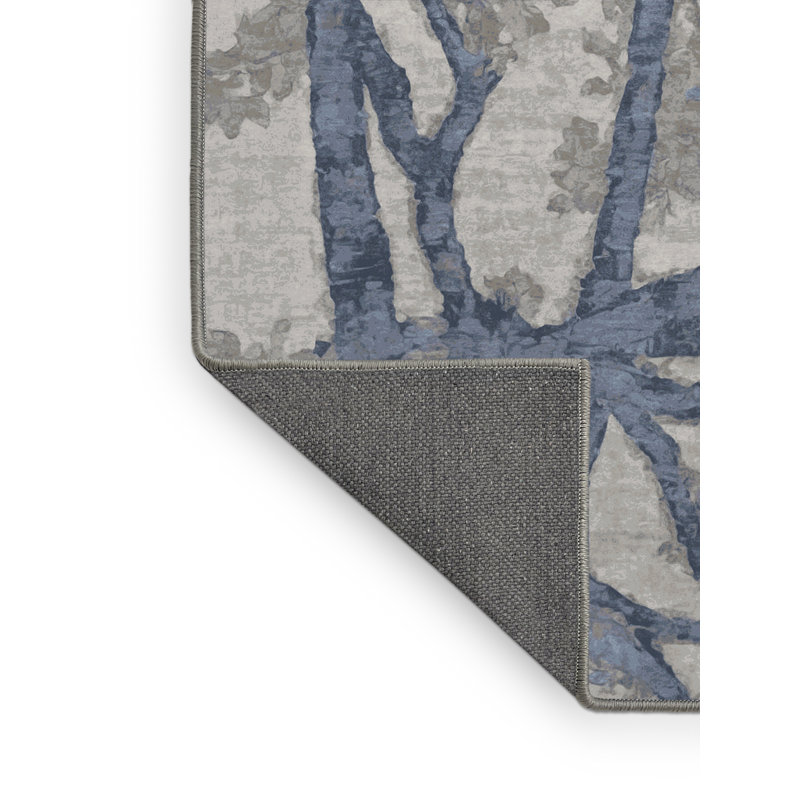 Tapis gris soyeux et moelleux, Carré 6 pi