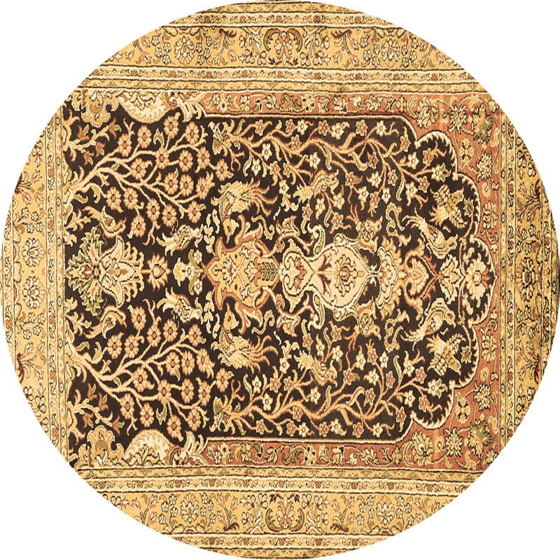 Lynet Washable Oriental Indoor Rug, Round 8'