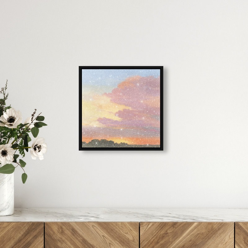 Perfect Sunset Print by Oliver Gal, 13" H x 13" W, Black Floater Frame