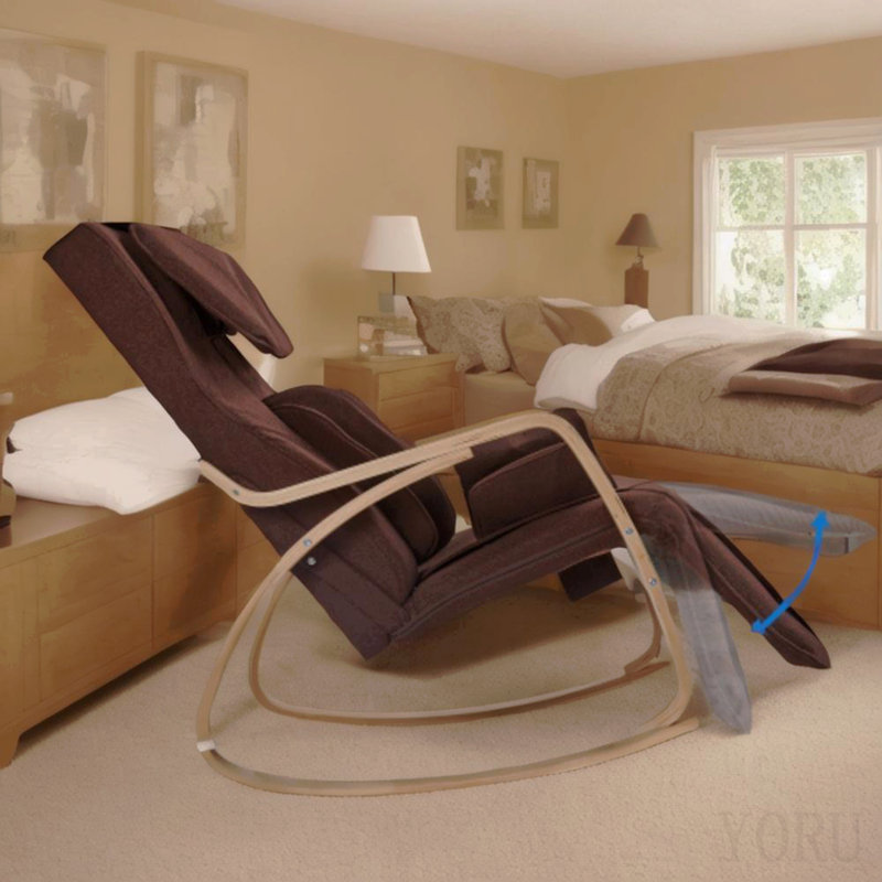 Fonction de massage complet - pression d'air - fauteuil berçant relax confortable, fauteuil relax avec fauteuil en coton brun