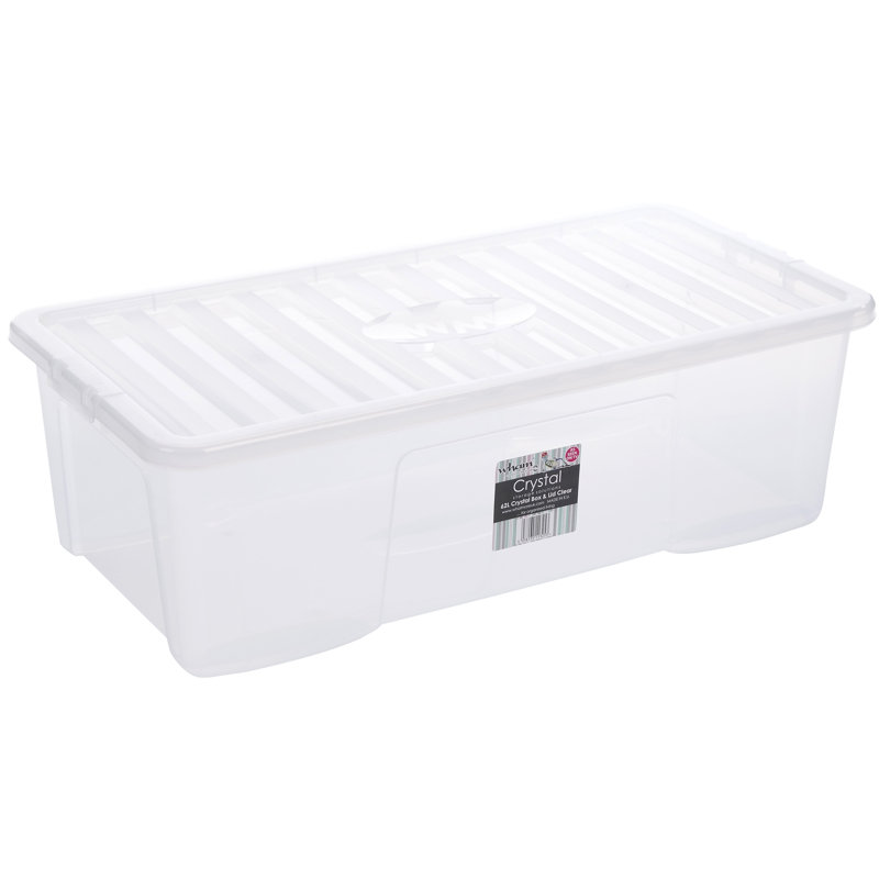 Wham Plastic 62L Storage Box Pack of 3 Clear